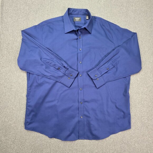 2 X Nordstrom Dress Shirts Mens 18.5-34/35 Check Non Iron Stretch Traditional - Picture 2 of 13